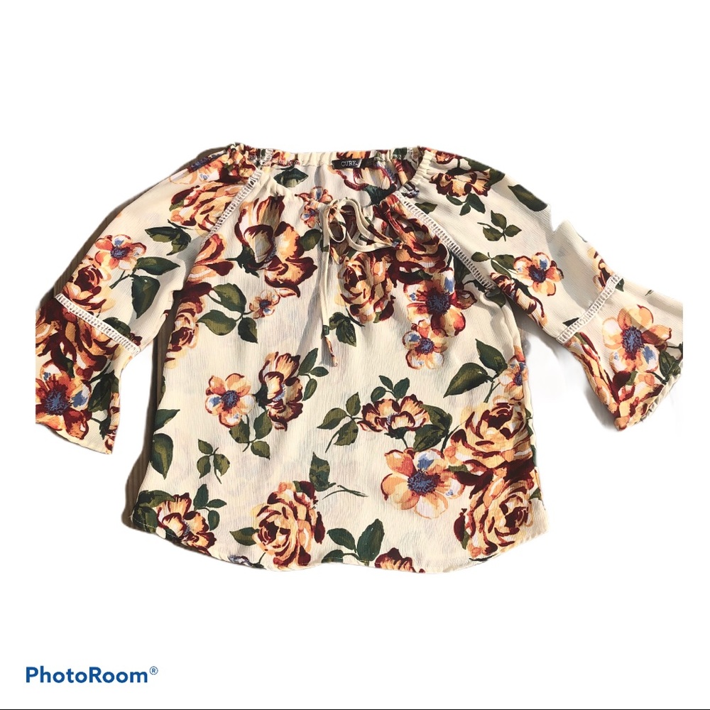 Floral Bell Sleeve Top